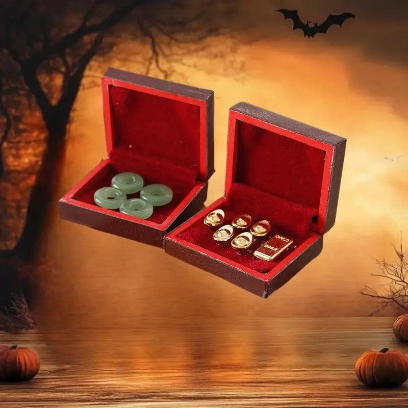 Classic Miniaturized Wooden Jewelry Case Model Toys Doll House Zpaxo