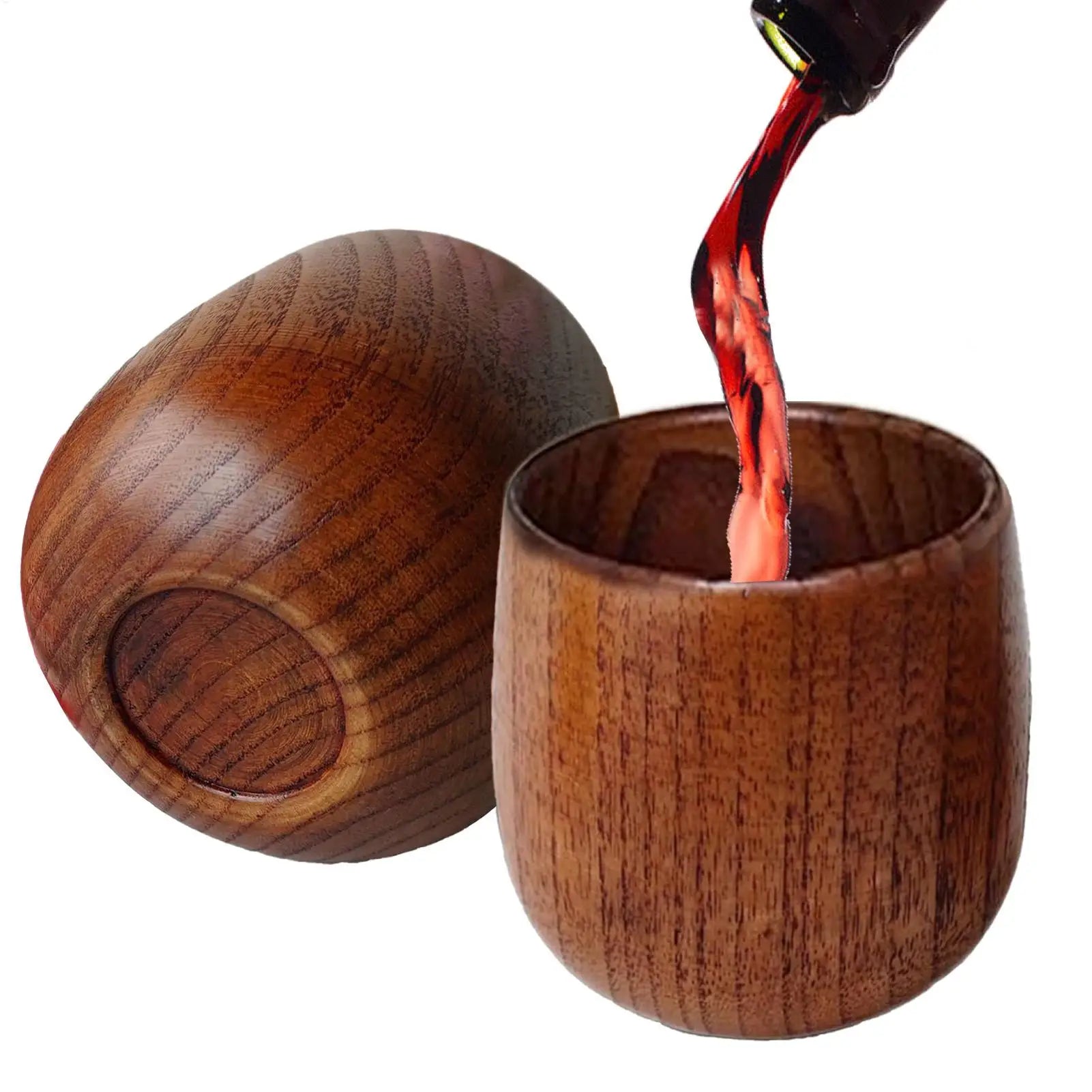 Rustic Wooden Whiskey Cups Handmade Charred Drinking Glasses Vintage