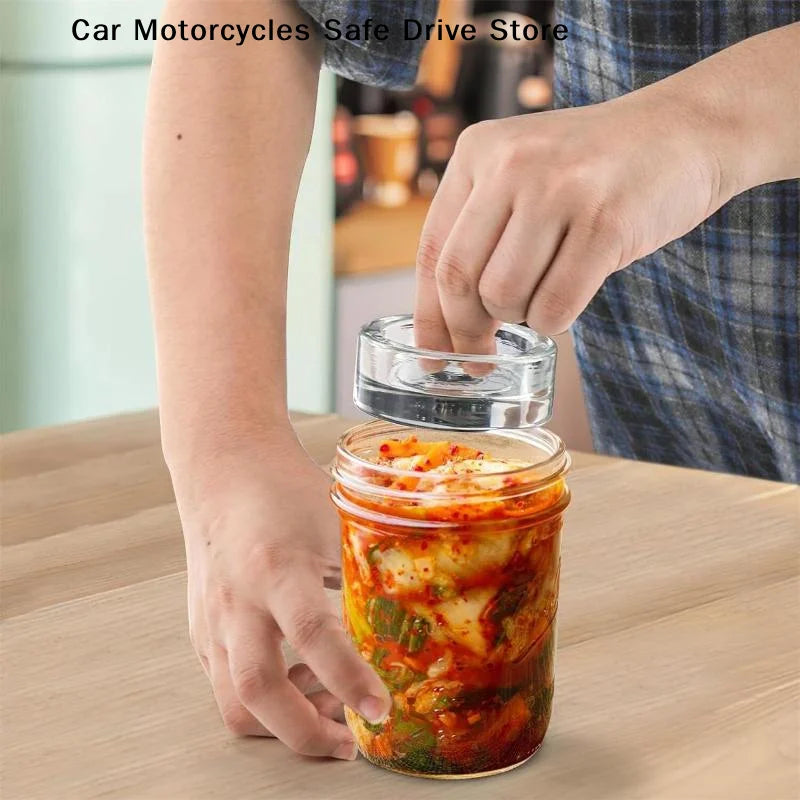 CM1pcs Fermented Glass Weights Wide Mouth Jars Lids Kitchen Gadgets