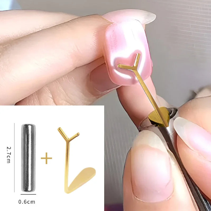 Cat Eye Nail Magnet Y-shape Wire Precision Heart Ingot Designs Zpaxo Gold Set A