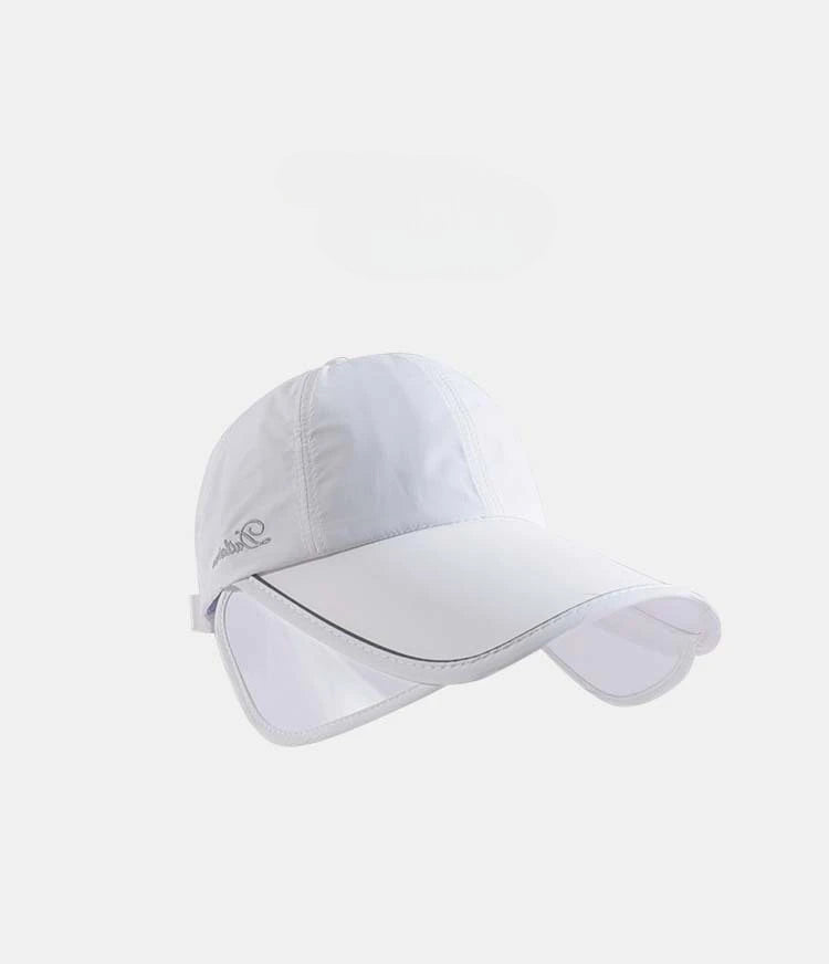 Summer sun protection hat for women enlarged widened brim outdoor sports cover full face empty top duckbill hat tied ponytail Zpaxo