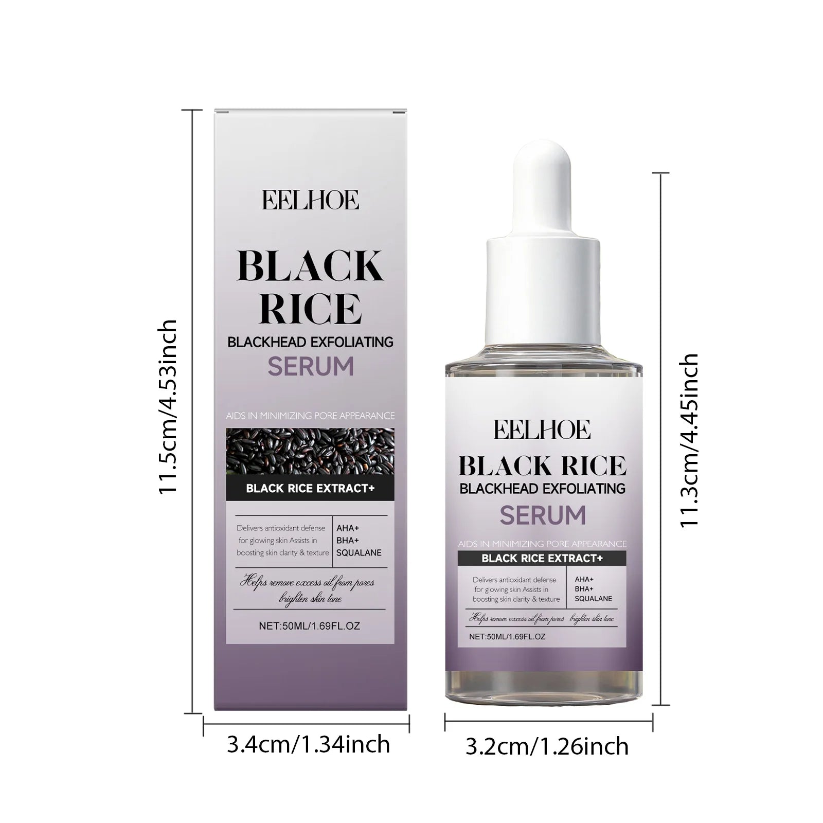 Black & White Rice Exfoliating Serum Set – BHA Niacinamide AHA Exfoliating Serum Set Zpaxo 50ml Black Rice