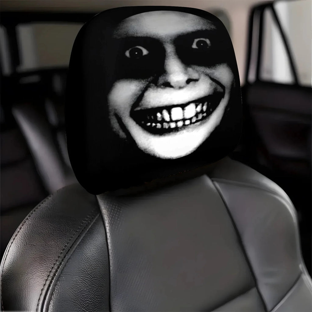 Horror Theme Printed Pattern Car Headrest Protective Cover