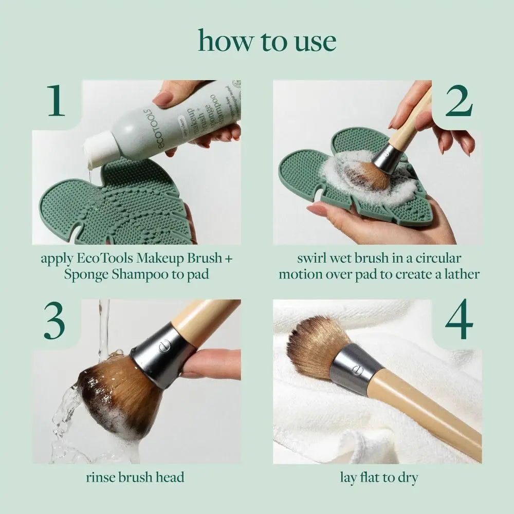 Leaf-shaped Makeup Brush Cleaner Anti-slip Silicone Cosmetic Cleaning Pads with Suction Cup Portable Make Up Brush Cleaning Mat Zpaxo