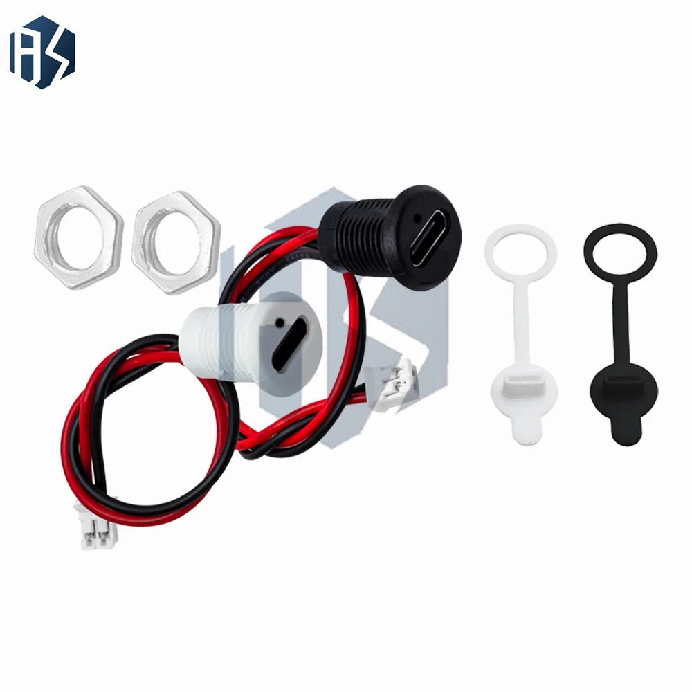 IP67 Waterproof USB-C Female Panel Mount Connector Tool-free Snap-fit Zpaxo