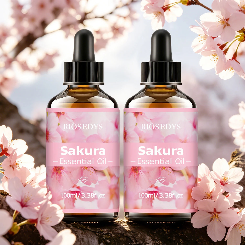 SAKURA ESSENTIAL OIL Suitable Massage Skincare Deeply Nourishes Zpaxo SAKURA 2pcs 100ml