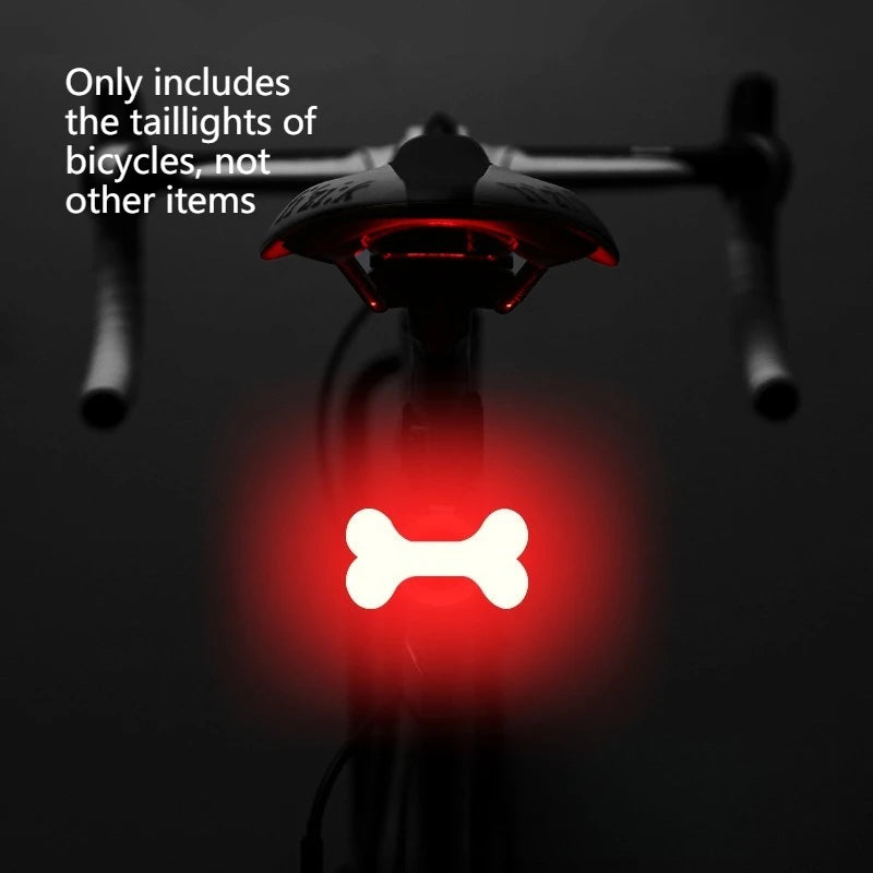 Creative Bicycle Taillights USB Charging Mountain Lights Night Road Bike Riding Equipment Accessories High Brightness Taillights Zpaxo Bone model < 1000 Mah