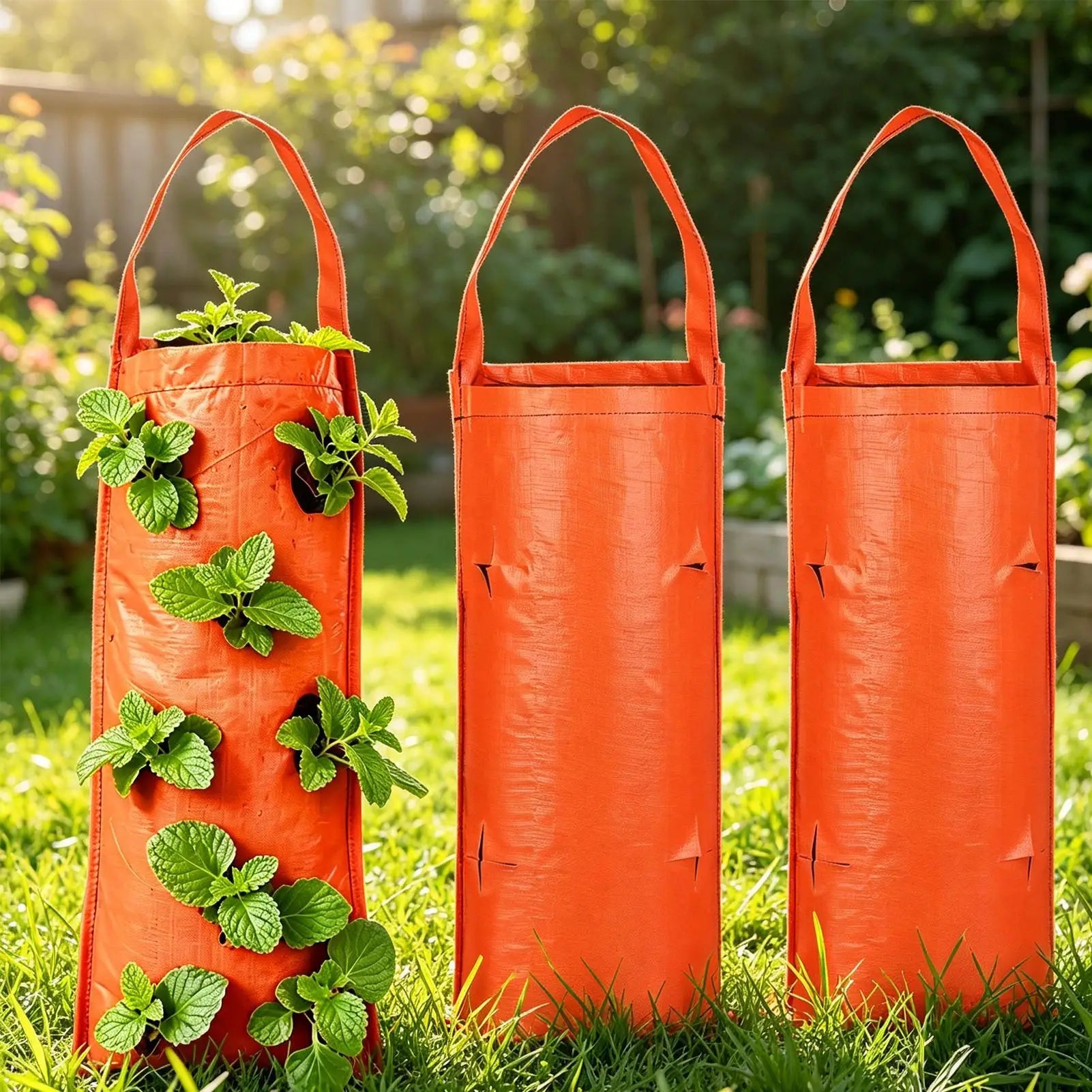 Upside Down Tomato Planter 10 Holes Upside Down Floating Fabric Pot Strawberry Growing Containers for Outdoor Indoor Garden Zpaxo