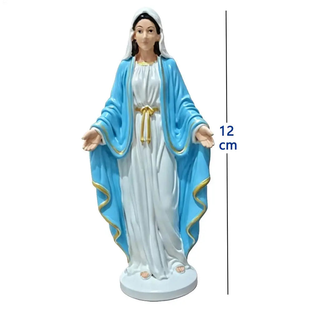 Mary Statue Open Arms Religious Figurine Resin Desk Ornament Home