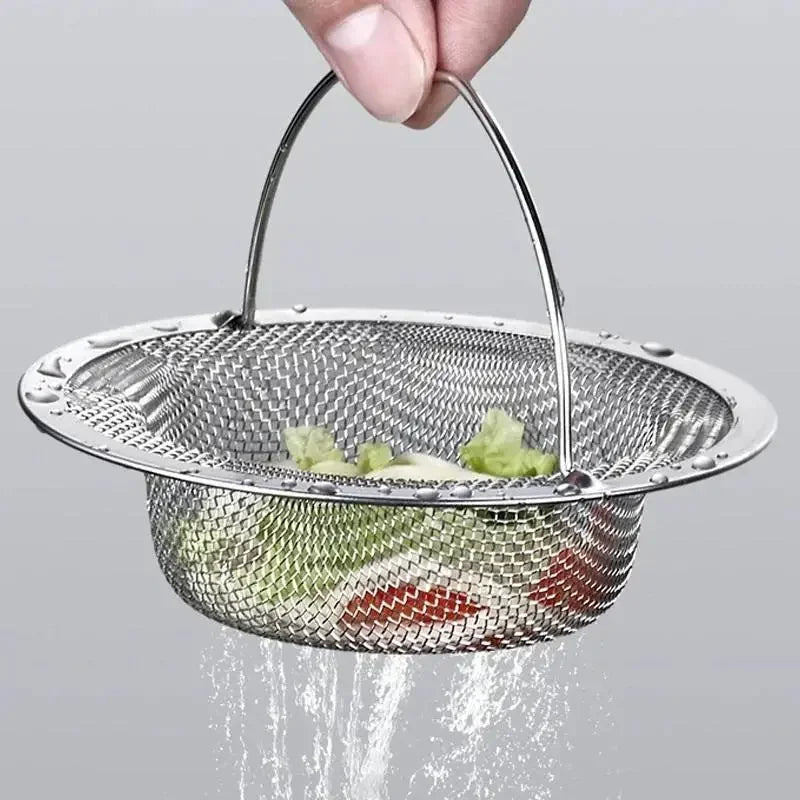 2/4PCS Stainless Steel Kitchen Sink Filter Kitchen Garbage Food Residue Dishsink Filter With Handle Metal Sink Strainer Zpaxo