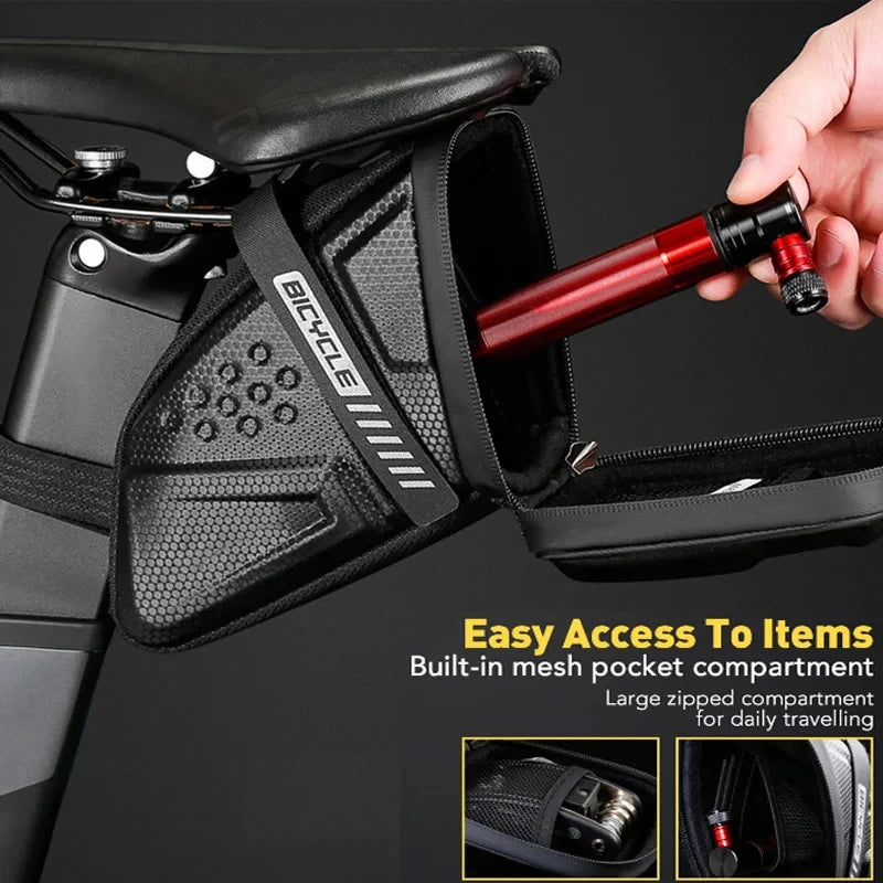 Bike Saddle Bag 1L Waterproof Storage Black Tail Rear Reflective Pack Accessory Kit Tool MTB Road Bicycle Multifunctional Bag Zpaxo