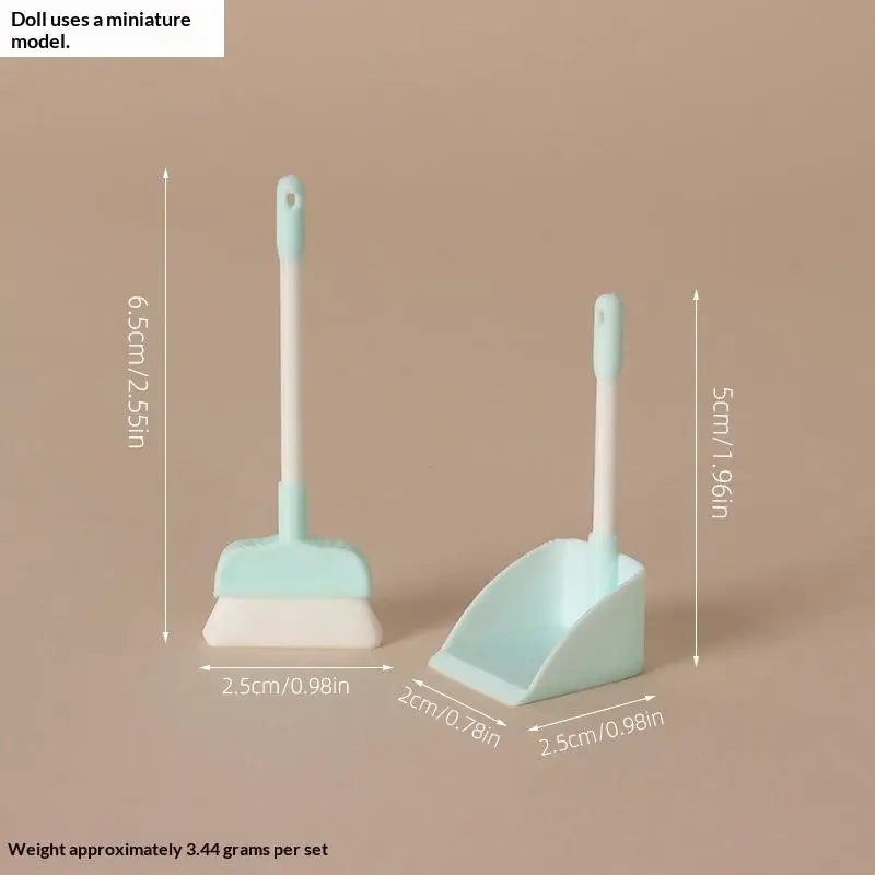 Doll Home Cleaning Tools Decor Toy 1 12 Dollhouse Miniature Brush Zpaxo Blue