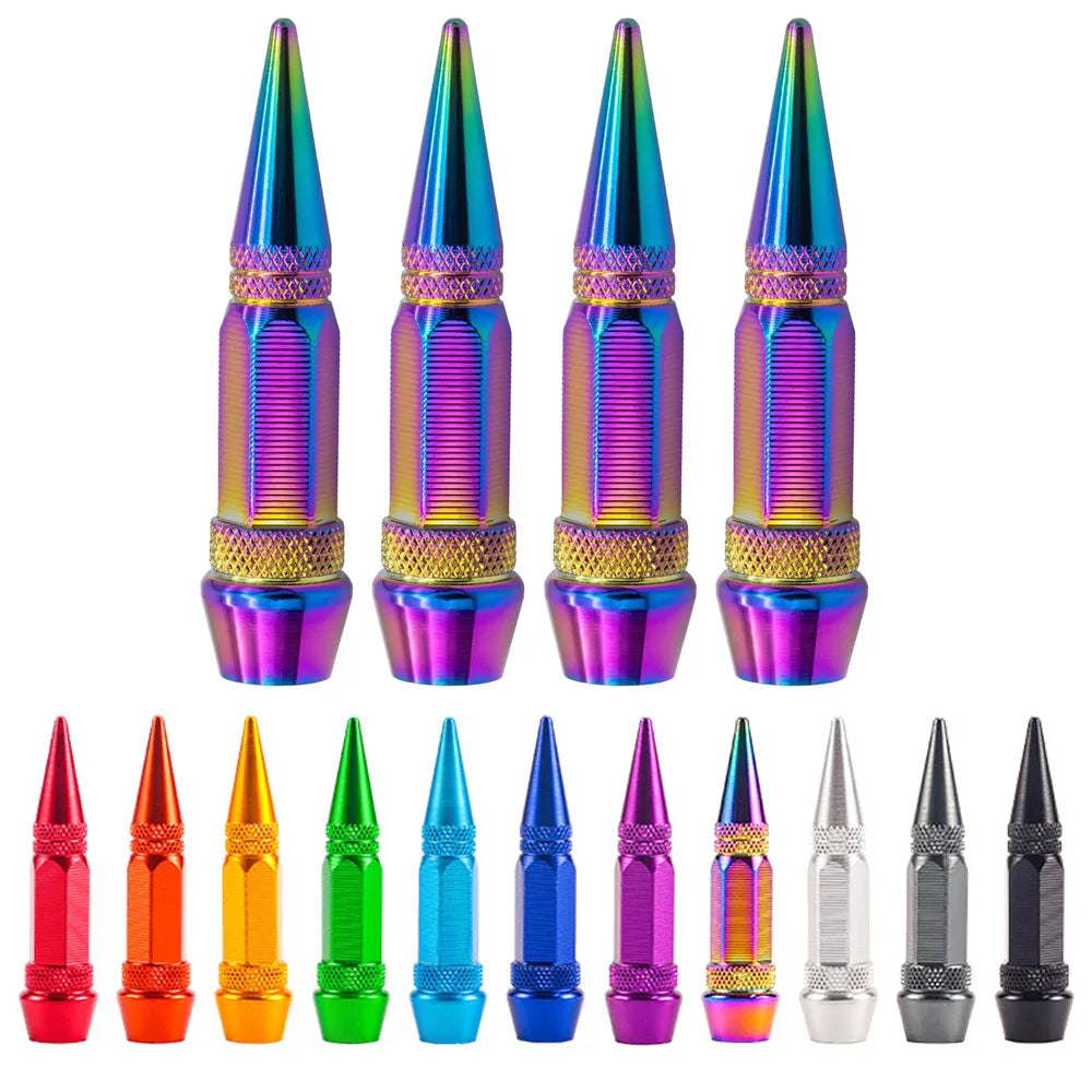 4-Pack 60mm Aluminum Tire Valve Stem Caps – Car, Truck & Moto
