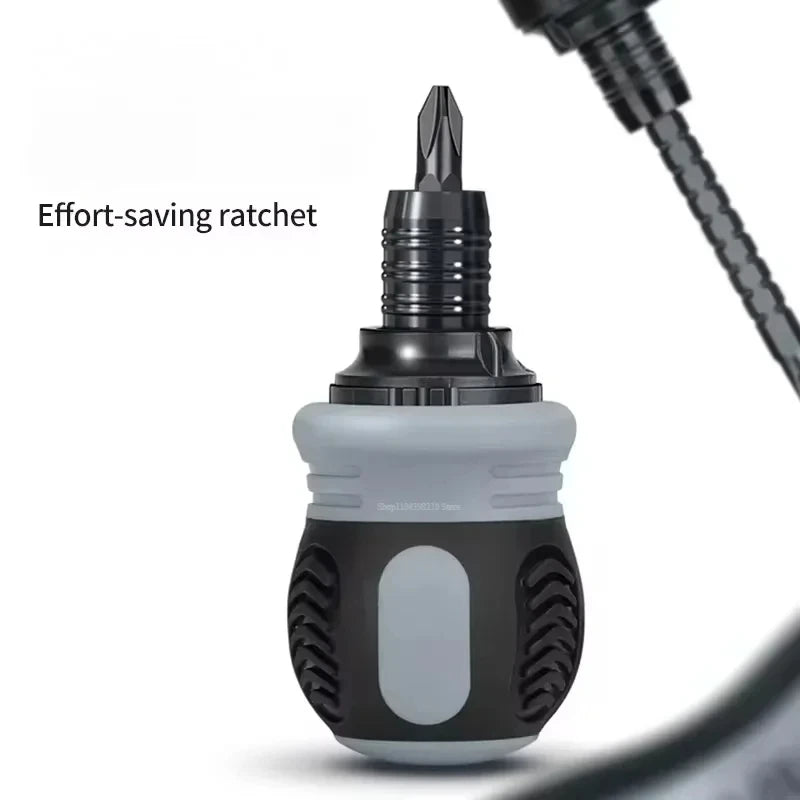 Short Shaped Ratchet Screwdriver Set Radish Head High Hardness Labor-Saving Multi-Functional Dual-Purpose Tool Zpaxo
