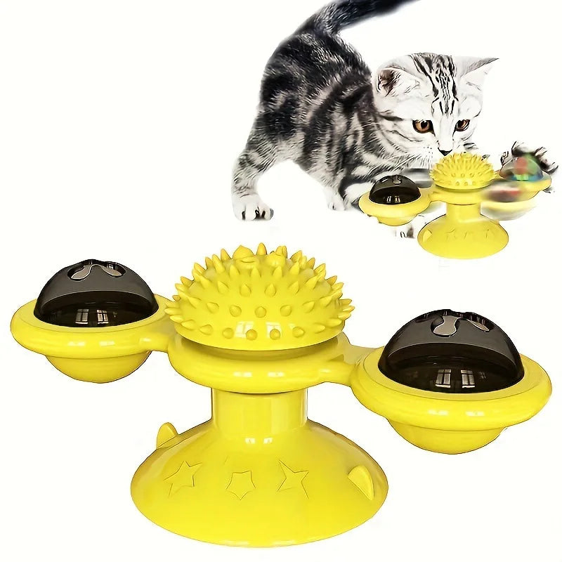 Windmill Cat Toy Interactive Pet Toys Cats Puzzle Game Whirligig
