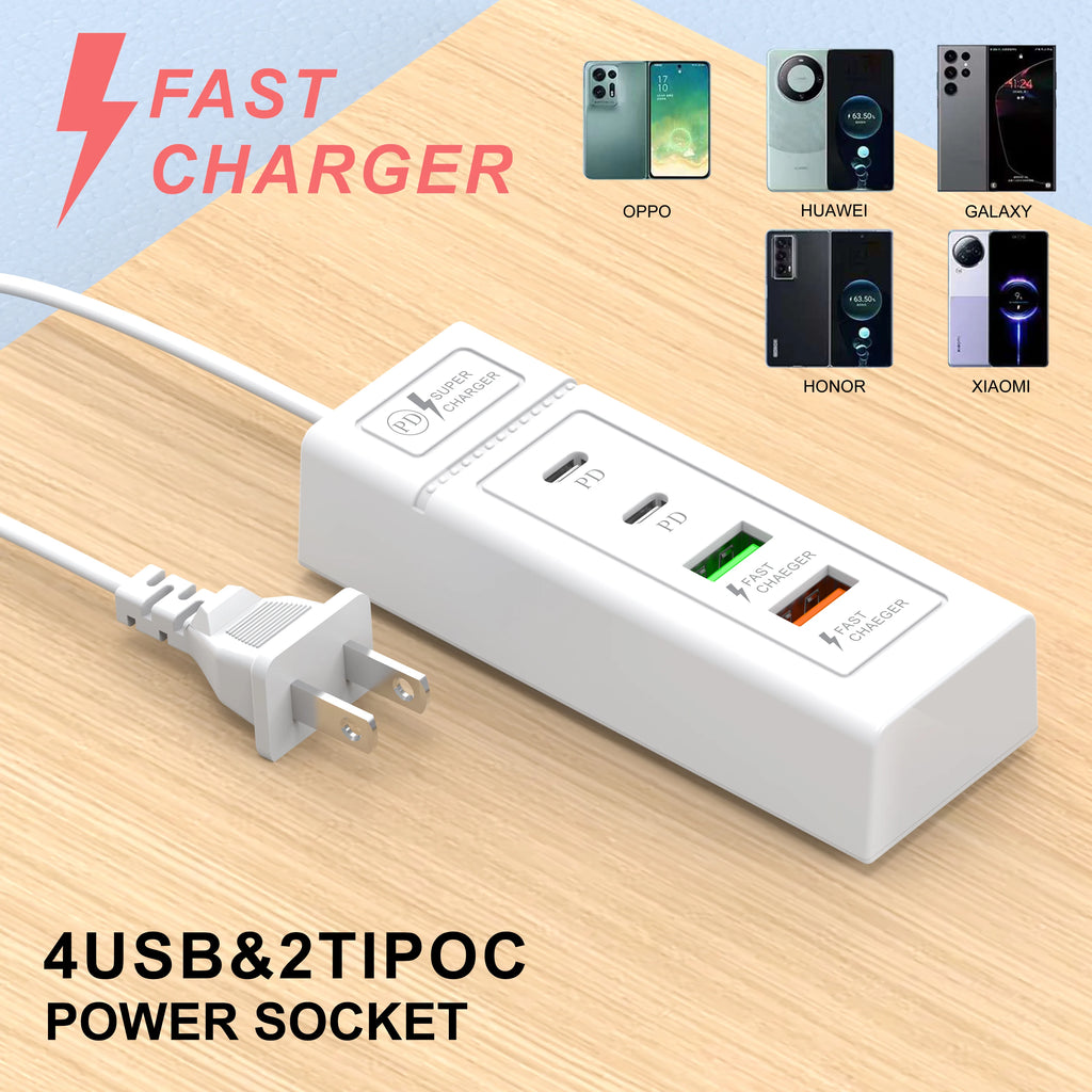 Maerknon 4-Port USB PD Wall Charger 3.1A – Fast Charging EU/US USB Wall Charger Zpaxo