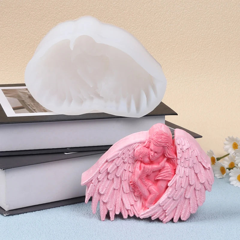 Angel Mother and Baby Candle Silicone Mold for Mother's Day DIY Aroma Soap Gypsum Wax Clay Craft Ornament Making Mold Home Decor Zpaxo