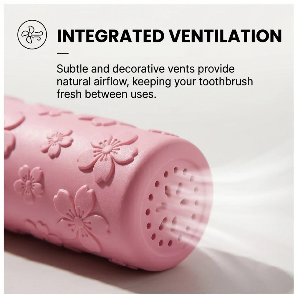 Portable Floral Toothbrush Case Travel Toiletry Organizer Holder