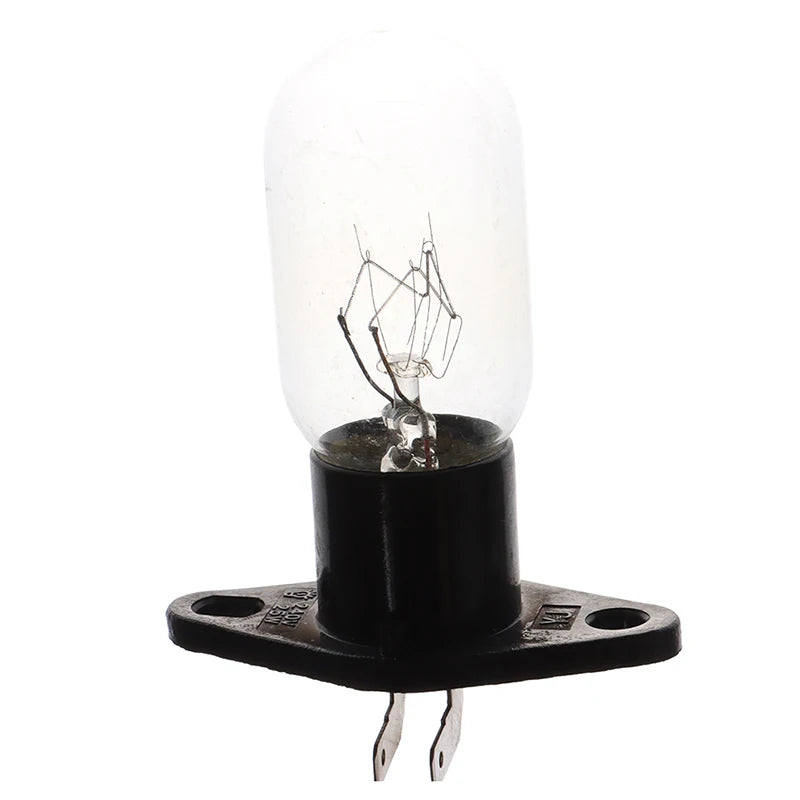 Hot 1Pc 4.8mm Socket With Bent Foot 220V 15-20W Microwave Oven Bulb Refrigerator Lighting Bulb with Holder Replacement Universal Zpaxo