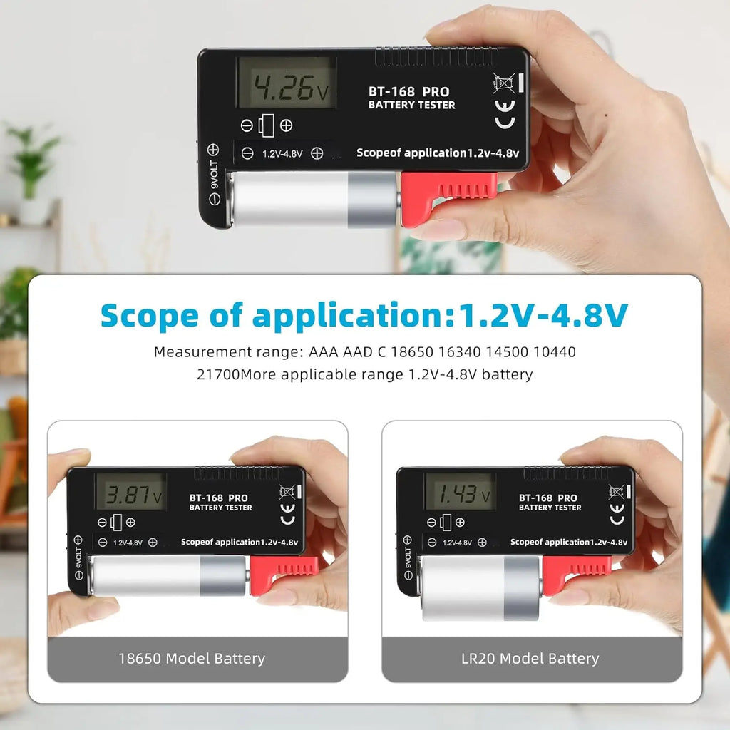 BT-168 Digital Lithium Battery Capacity Tester Checkered Load