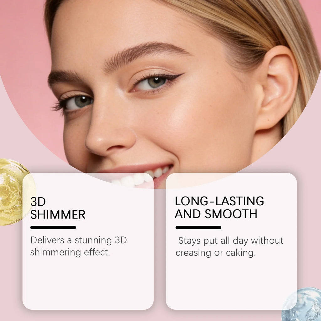 Diamond Shimmer Eyeshadow (Apricot) with Natural Pearl Fine Glitter for Everyday and Party Glam Eye Makeup Zpaxo