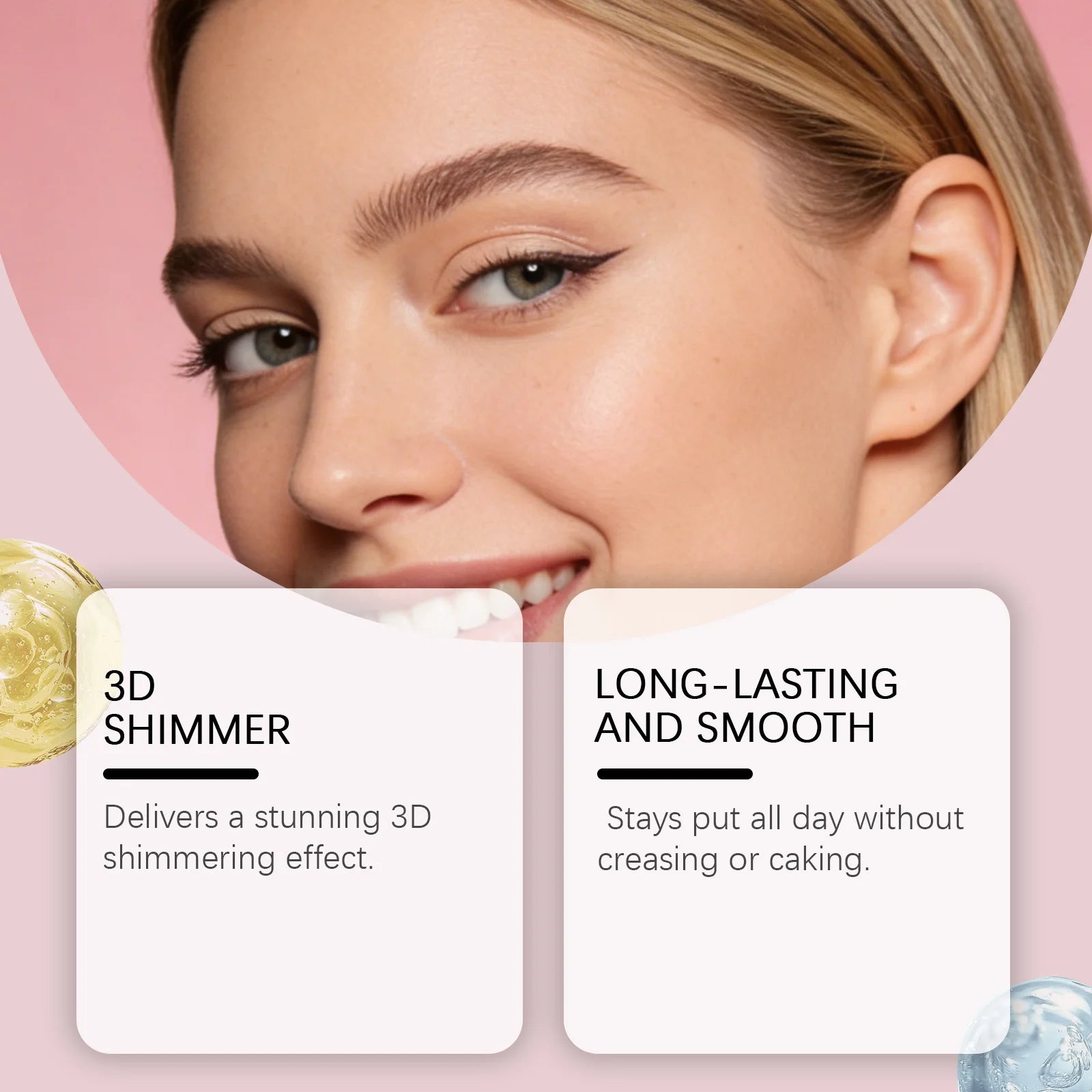 Diamond Shimmer Eyeshadow (Apricot) with Natural Pearl Fine Glitter for Everyday and Party Glam Eye Makeup Zpaxo