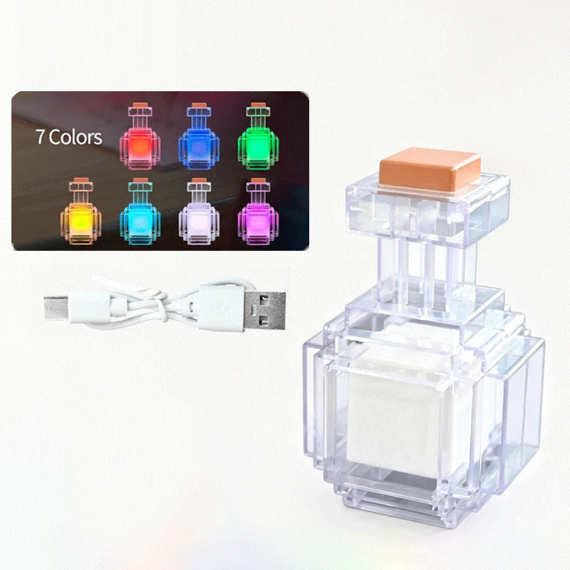Rechargeable Night Light Mini 7 Liquid Medicine Bottle Pixel Wind
