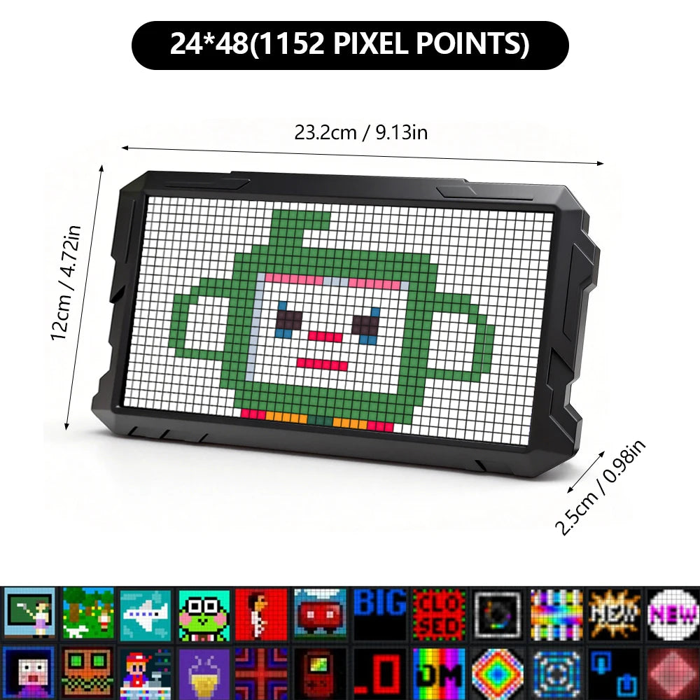LED Pixel Display Night Light Bluetooth APP Control DIY Piexl Zpaxo USB Plug 24X48