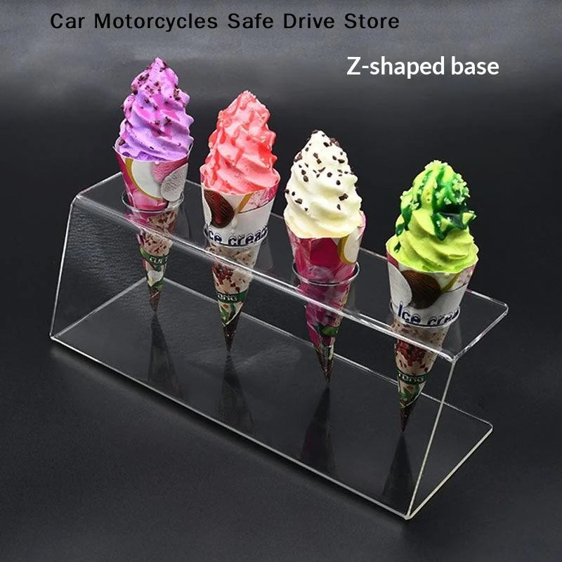 MTransparent Acrylic Ice Cream Cone Holder Dessert Stand Party