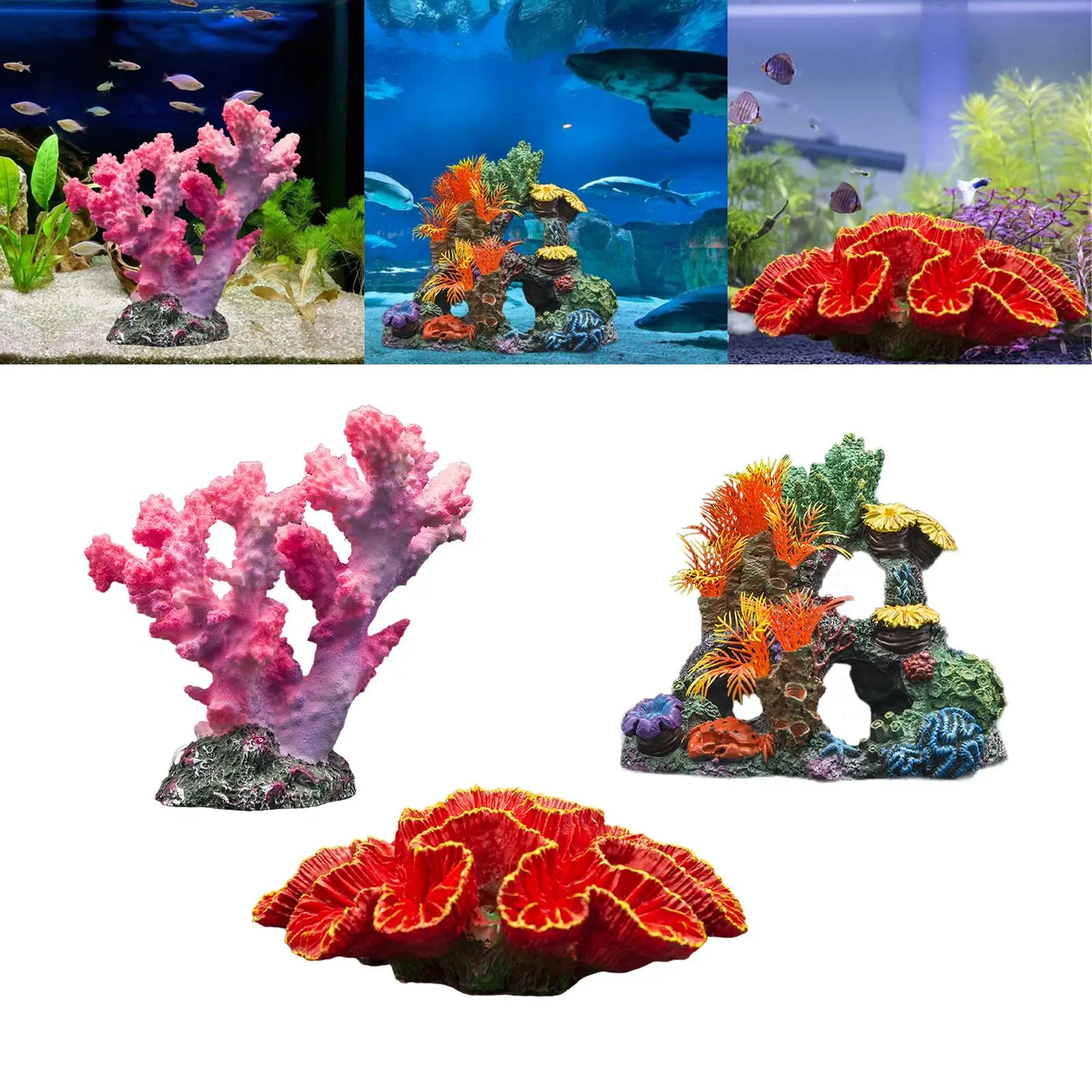 Artificial Coral Simulation Home Furnishings Plants Supplies Resin Aquarium Coral Decor Saltwater Fish Tank Landscaping Zpaxo