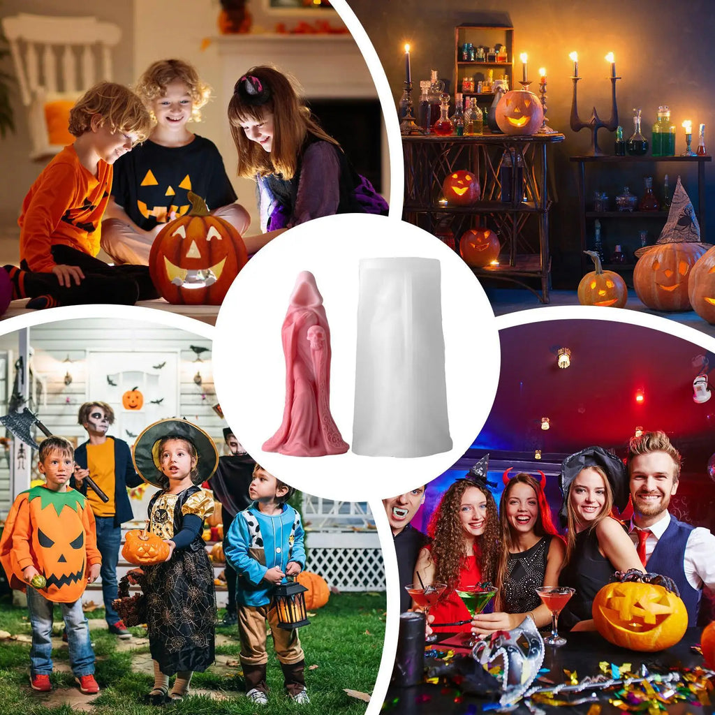 Halloween Candle Molds DIY Spooky Easy Release Reusable Gothic Making