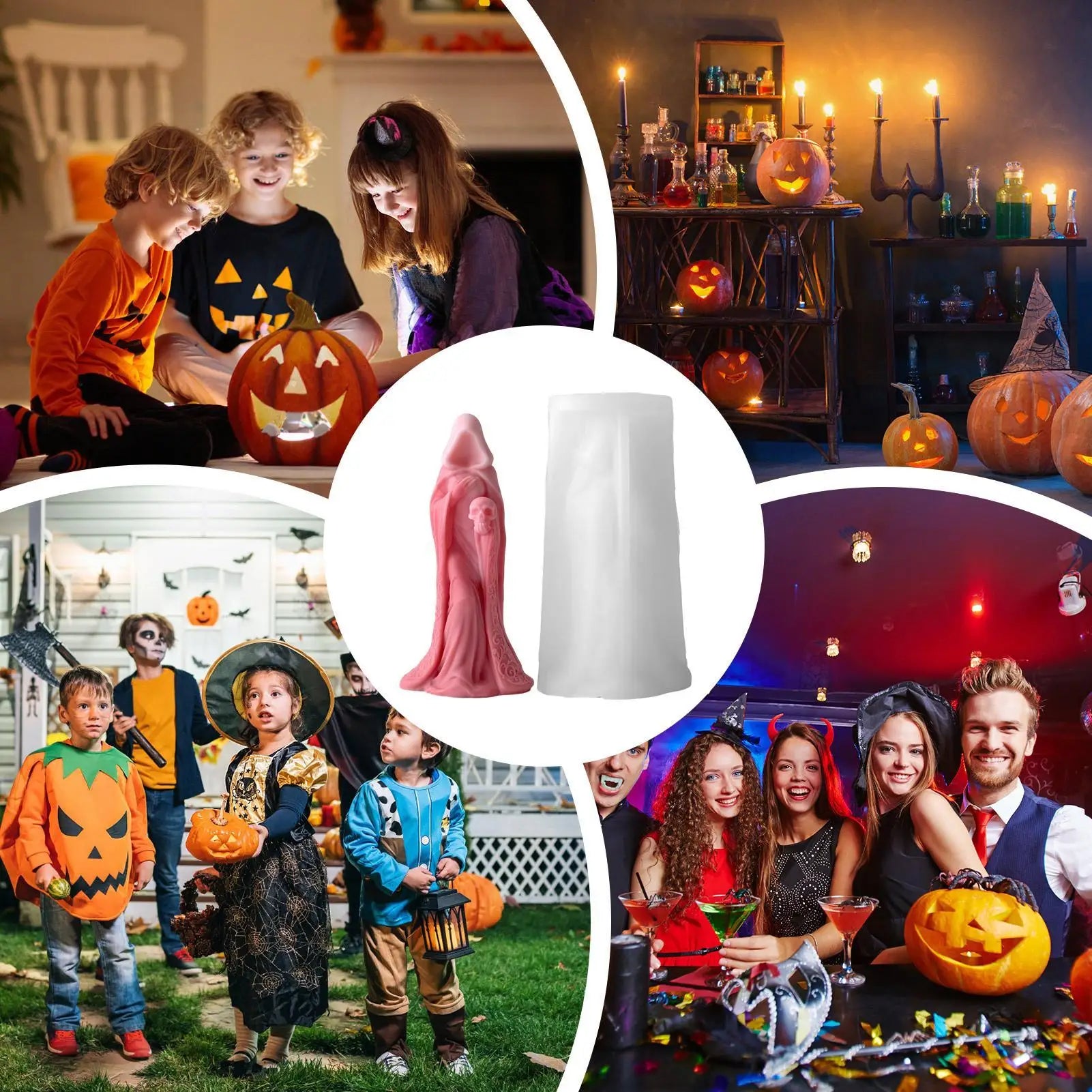 Halloween Candle Molds DIY Spooky Easy Release Reusable Gothic Making