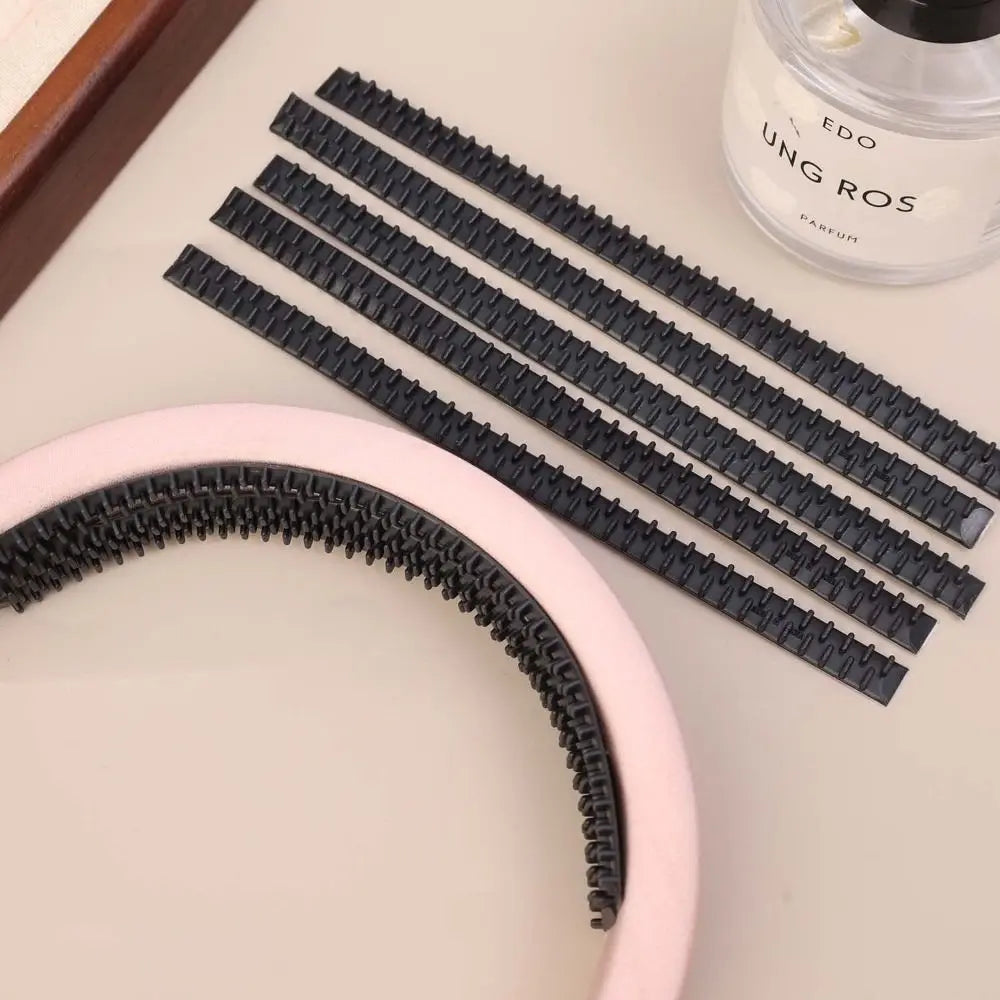 Two Rows Teeth Shaped Anti Slip Strip Black DIY Handmade Hairpin Back Zpaxo