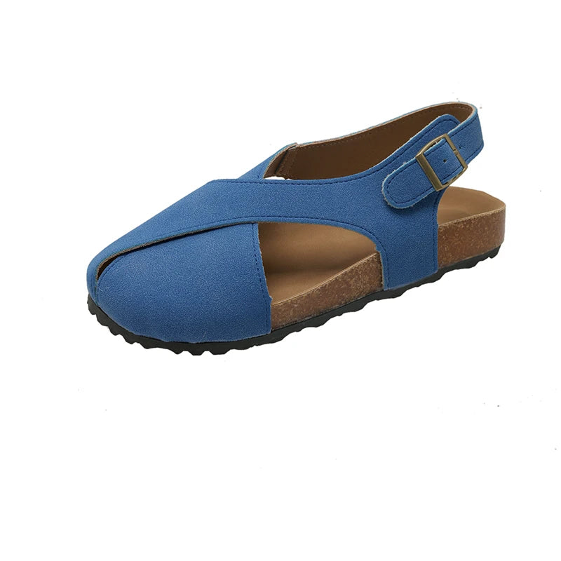Women's Sandals Flat Low Heeled Sneaker Casual Gladiator Barefoot Zpaxo Blue 39