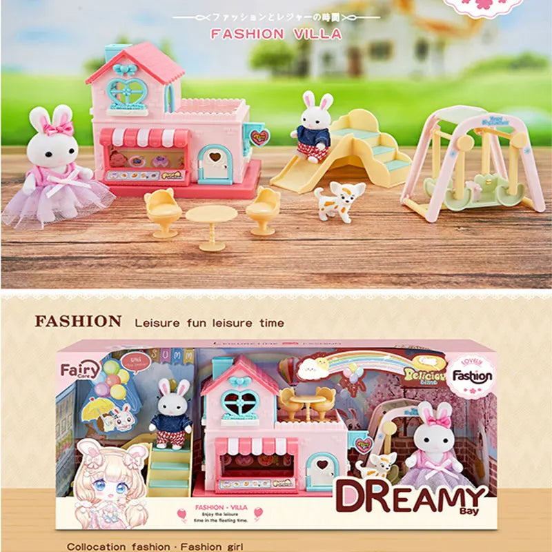 Miniature Dollhouse Furniture Little Rabbit Dresser Lovely Scene Play