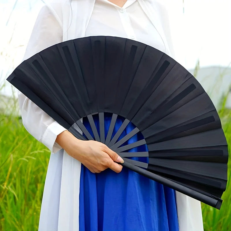 1 Kung Fu Fan Folding Martial Arts Double Sided Plastic Chinese Sound