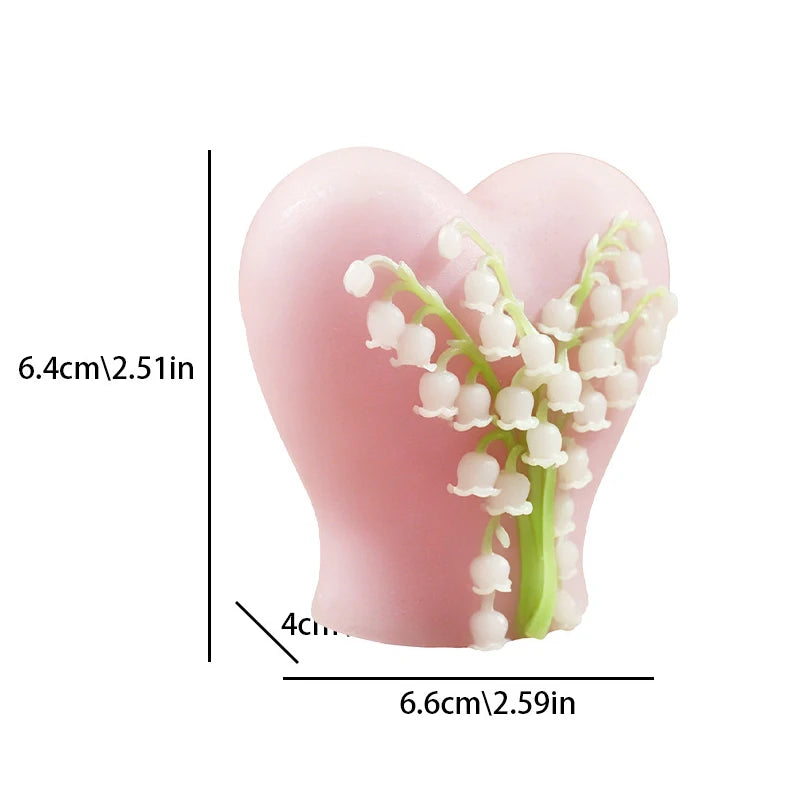 Orchid Heart Silicone Mold – DIY Candle, Plaster & Wax Craft