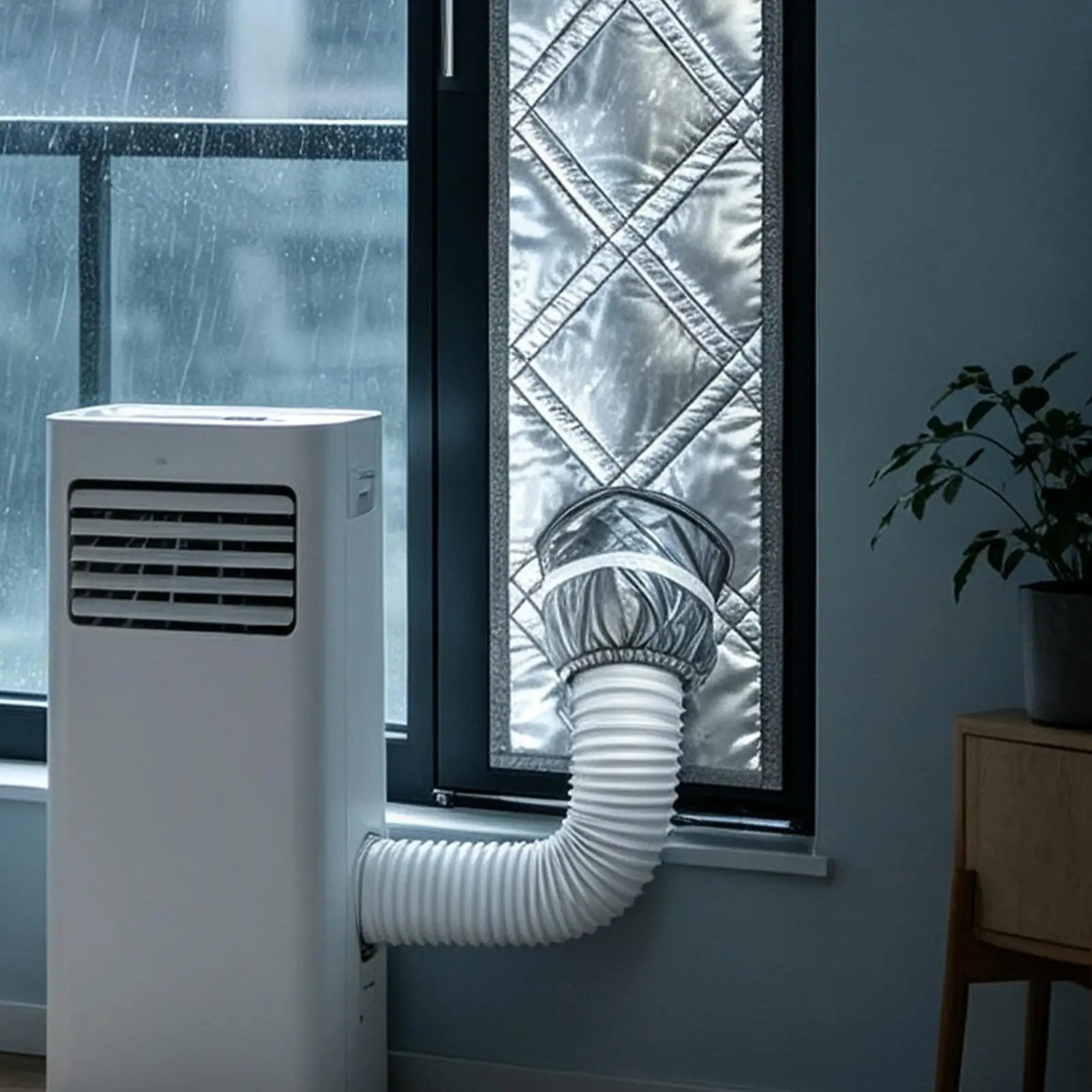 Casement Window Air Conditioner Kit 3-Layer Waterproof Thickened Cloth Dustproof Ac Unit Window Kit For Home Bedroom Living-Room Zpaxo