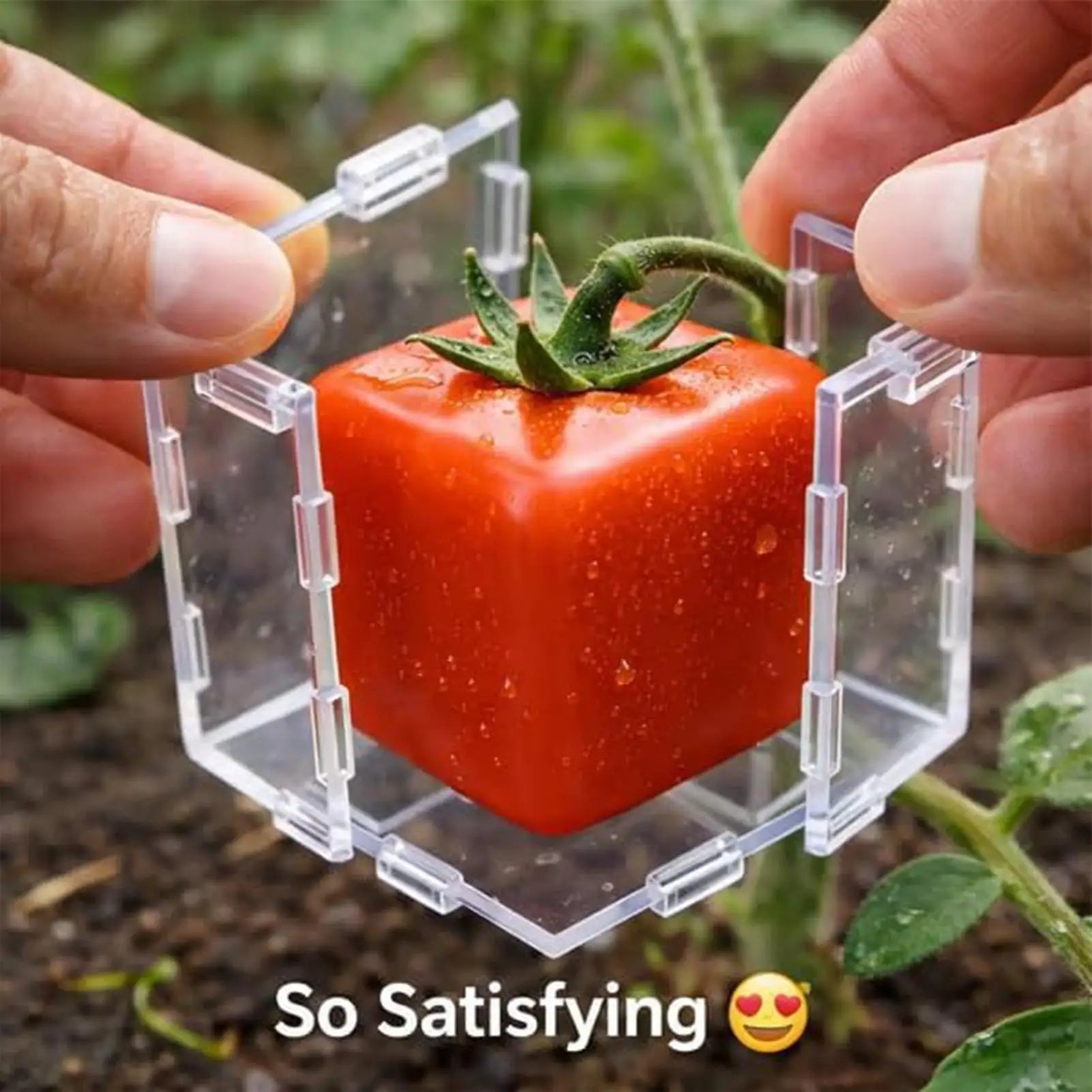 Transparent Fruit Vegetable Growing Molds Reusable Triangle Cube