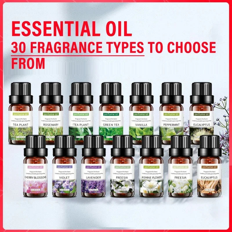 Natural Plant Essential Oil 10ml Eucalyptus Rose Freesia Gardenia Vanilla Peppermint 1PCS Aroma Essential Oil for Diffuser Zpaxo