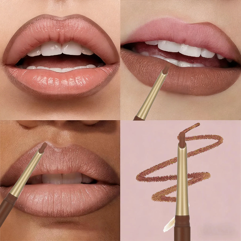 Brown Lip Contour Liner Satin Stained Finish Easy Overline Kiss