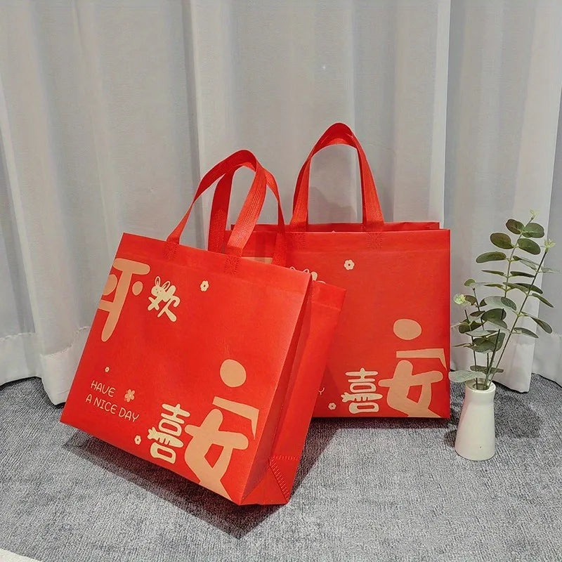 2026 Peace Bag Festive Wedding Non-woven Handbag Spring Festival