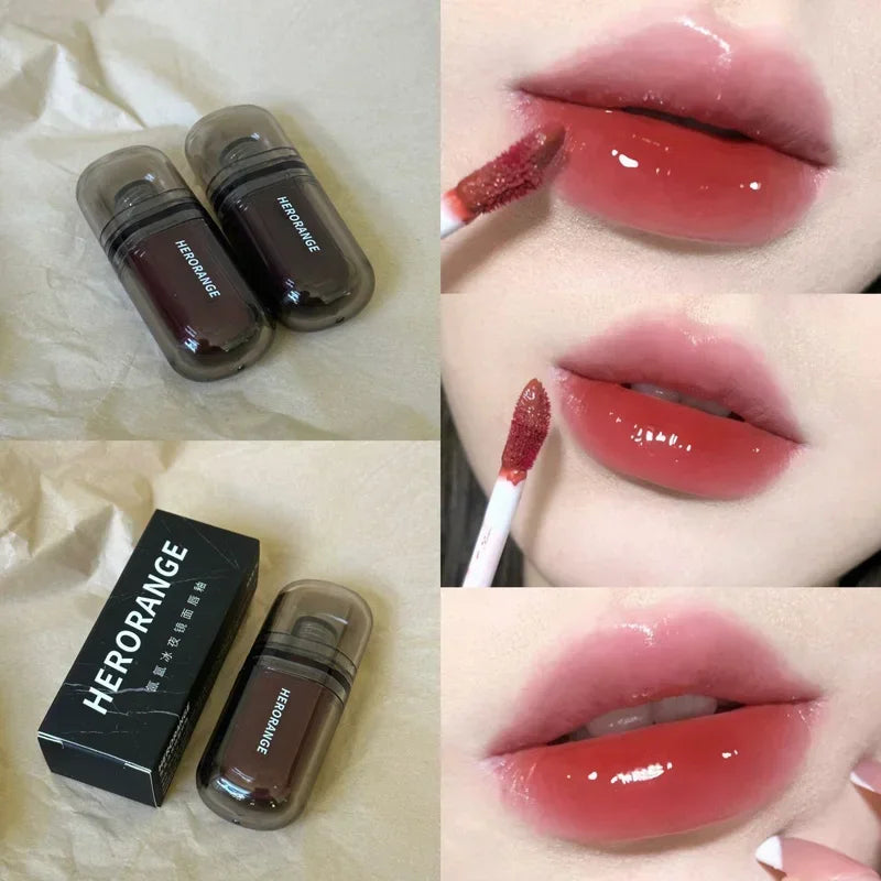 Misty Ice Night Mirror Lip Gloss Long Lasting Not Fade Lip Tint Water Gloss Glass Lipstick Blood plasma Lip Makeup Cosmetics Zpaxo