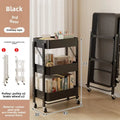 Multi-functional Removable rack Multi-layer shelf Next to desk Foldable storage rack Kitchen bathroom trolley Zpaxo black a M 3-tier