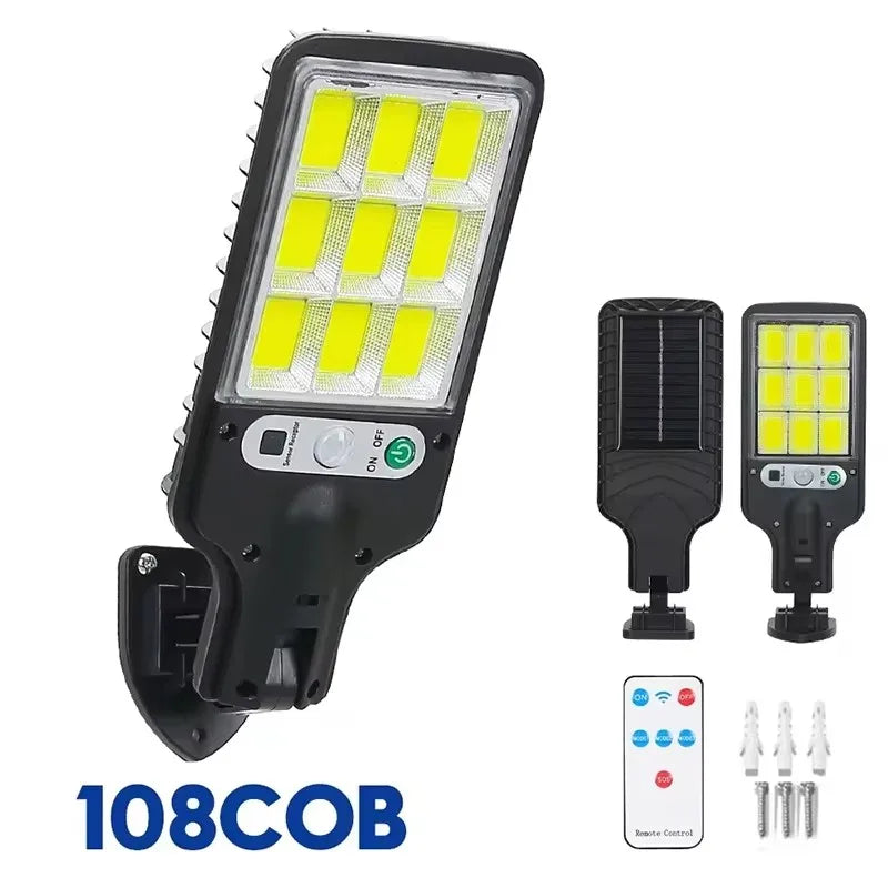 LED Solar Outdoor Wall Light – 55LED Motion Sensor & Remote