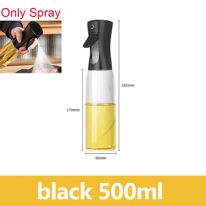 2in1 500ml Plastic kitchen oil sprayer Spray Oil Olive spray bottle for oil Dispenser BBQ Baking Roasting Picnic Kitchen Tool Zpaxo spray black 500ml
