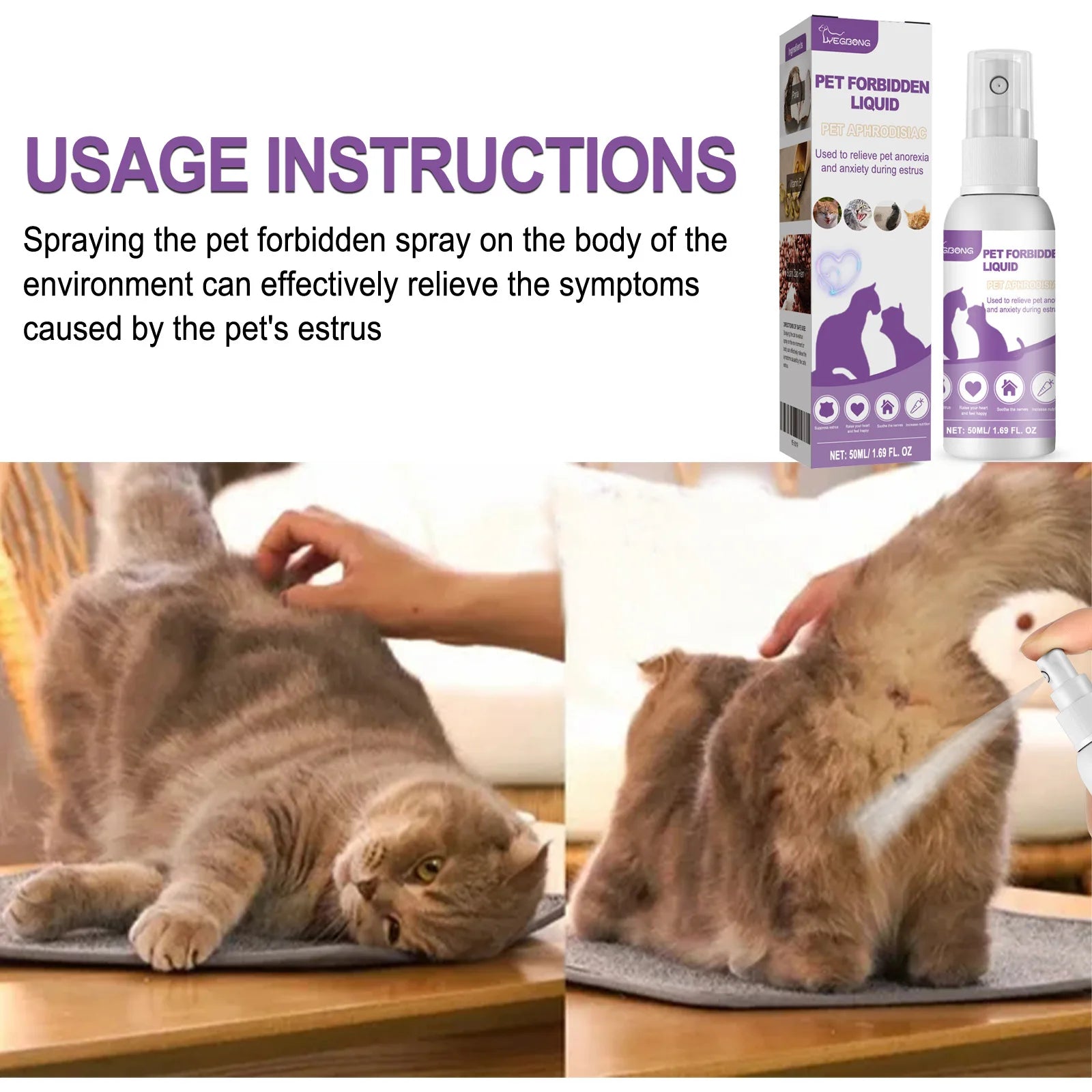 Pet Calming Pheromone Spray for Cats & Dogs – Anxiety Relief Pet Calming Spray Zpaxo