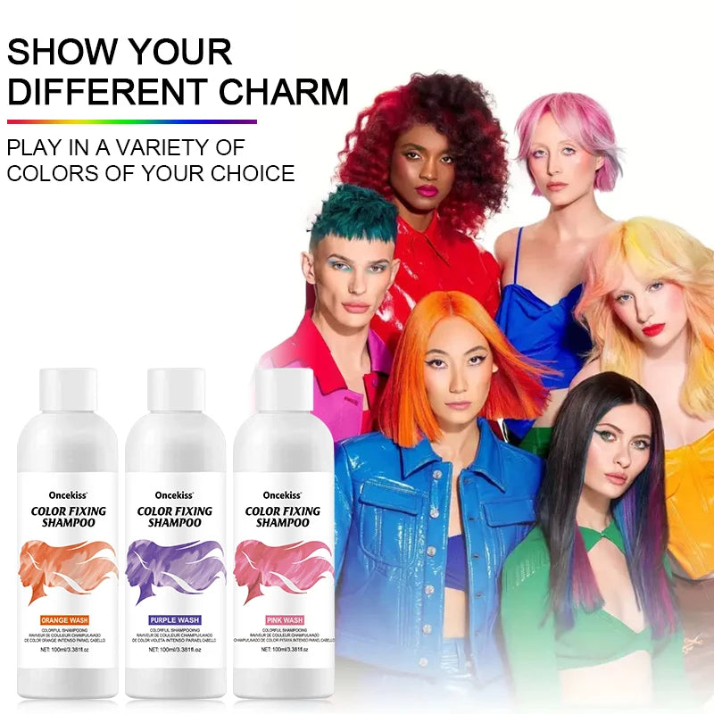 Temporary Hair Shampoo Instant Dye Semi-permanent Wash Emi Permanent Zpaxo