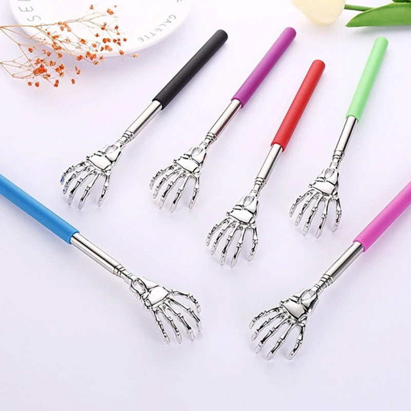 1pcs Stainless Steel Back Scratcher Ghost Hand Telescopic Scratching Massager Portable Adjustable Extendable Itch Massage Tool Zpaxo