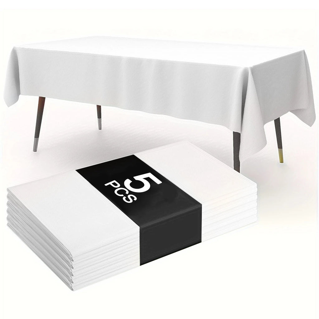 183×137cm Solid White Tablecloth Disposable Plastic Table Covers for Birthday Party Wedding Decoration Home Dinning Table Decor Zpaxo